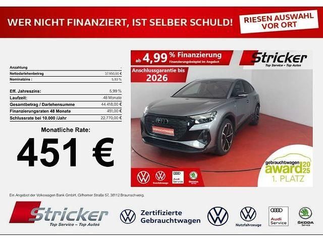 Grau (taifungrau metallic) Gebraucht 2023 Audi Q4 Sportback e-tron S-Line SUV | 37.948 € (Fairer Preis) - Bild 1/4
