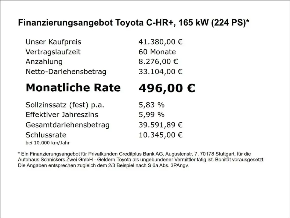 Neu Toyota C-HR+ 164 kW (224 PS) 2026 Mineral metallic SUV