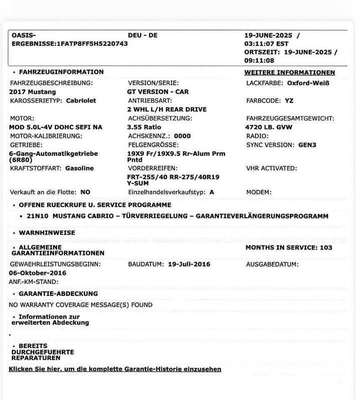 Gebraucht Ford Mustang GT 421 PS (309 kW) 2016 Cabrio