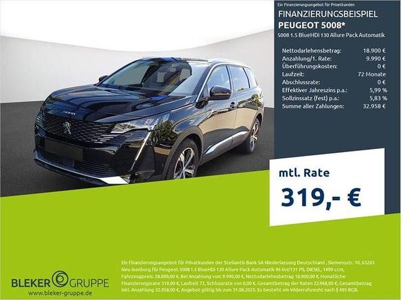 Perlaneraschwarz Gebraucht 2022 Peugeot 5008 Allure Van / Kleinbus | 27.990 € (Fairer Preis) - Bild 1/3