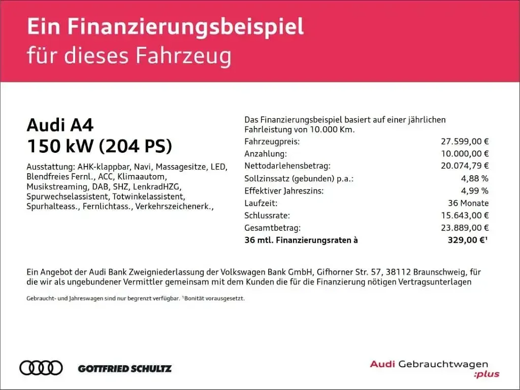 Gebraucht Audi A4 Basis 204 PS (150 kW) 2024 Schwarz Kombi