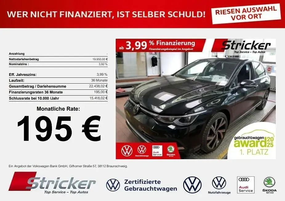 Gebraucht VW Golf VIII Style 131 PS (96 kW) 2024 Schwarz Limousine
