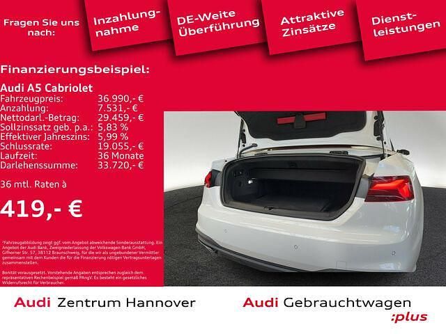Gebraucht Audi A5 Cabriolet Basis 150 PS (110 kW) 2022 T9 ibisweiß Cabrio