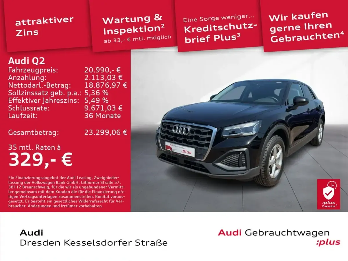 Gebraucht Audi Q2 Ambiente 116 PS (85 kW) 2022 Brillantschwarz SUV
