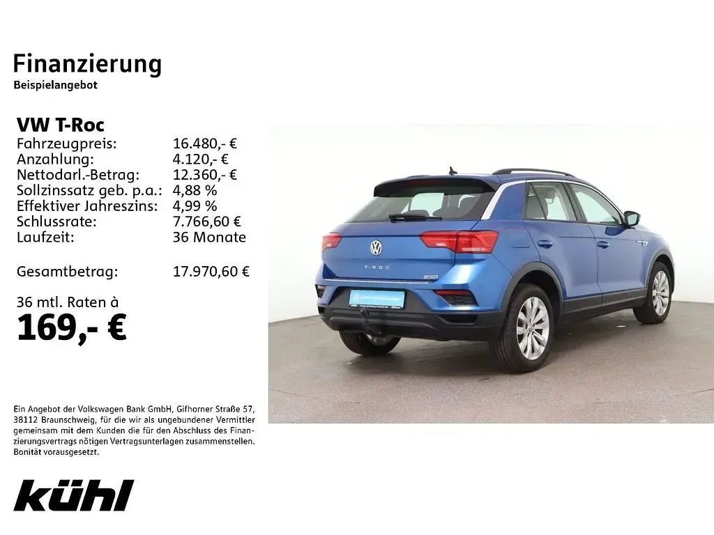 Gebraucht VW T-Roc 150 PS (110 kW) 2019 Ravennablau metallic SUV