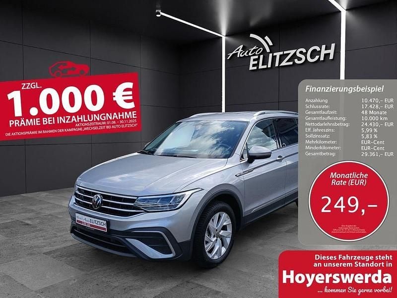 Pyritsilber metallic Gebraucht 2024 VW Tiguan Allspace Life SUV | 34.900 € (Fairer Preis) - Bild 1/3