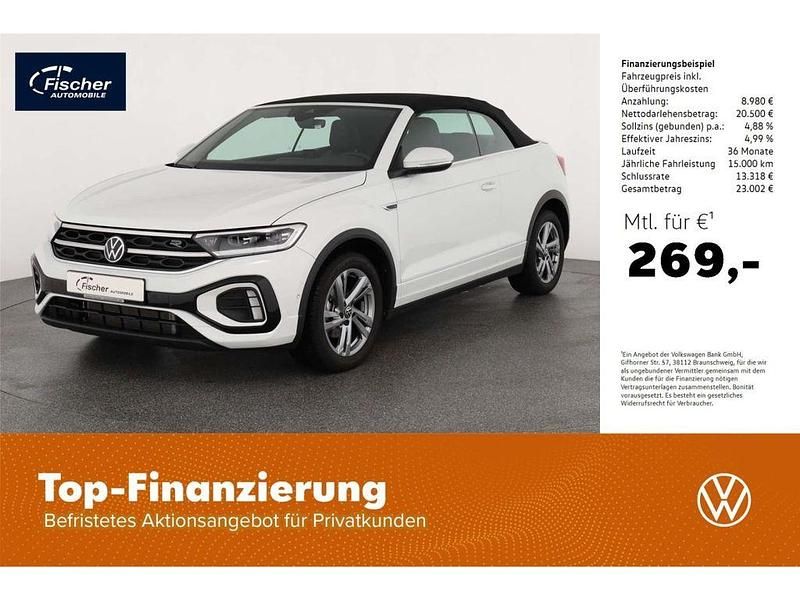 Weiss Gebraucht 2023 VW T-Roc Cabriolet R-line Cabrio | 29.480 € (Guter Preis) - Bild 1/4