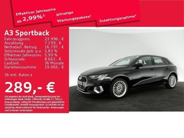 Brillantschwarz Gebraucht 2023 Audi A3 Sportback e-tron Advanced Plus Limousine | 26.993 € (Fairer Preis) - Bild 1/2
