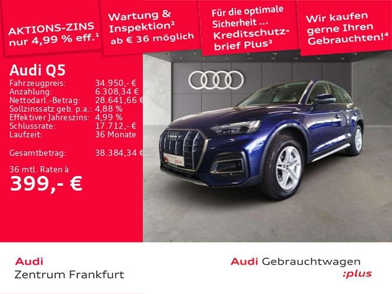 Navarrablau metallic Gebraucht 2022 Audi Q5 Advanced SUV | 34.950 € (Guter Preis) - Bild 1/2