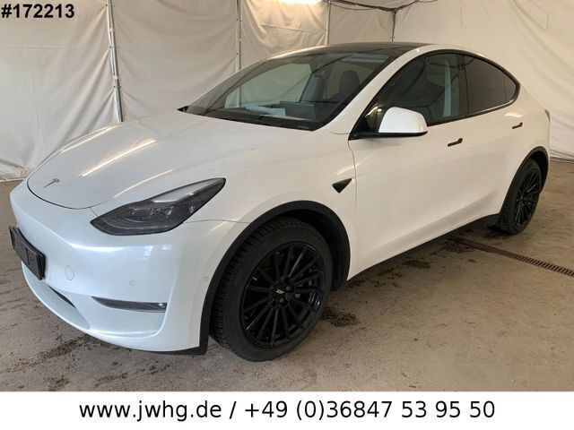 White metallic Gebraucht 2022 Tesla Model Y Long Range SUV | 33.490 € (Guter Preis) - Bild 1/4