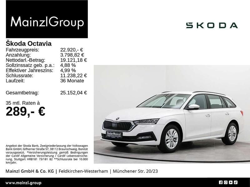 Weiß Gebraucht 2022 Skoda Octavia Ambition Kombi | 22.920 € (Guter Preis) - Bild 1/3