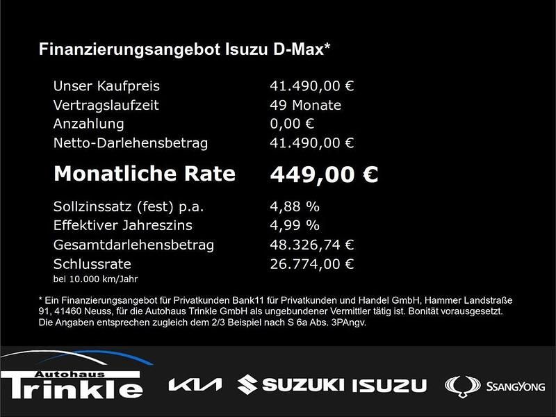 Neu Isuzu D-Max 163 PS (119 kW) 2026 Weiß Pickup