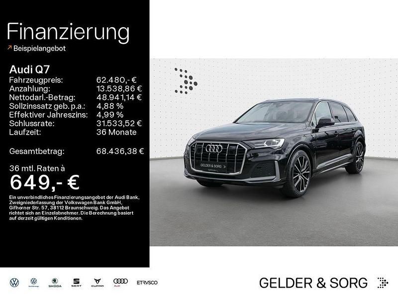 Mythosschwarz metallic Gebraucht 2022 Audi Q7 S-Line SUV | 62.480 € (Guter Preis) - Bild 1/4