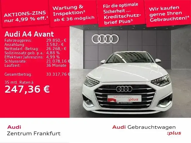 Gebraucht Audi A4 Advanced Plus 204 PS (150 kW) 2023 Ibisweiß Kombi
