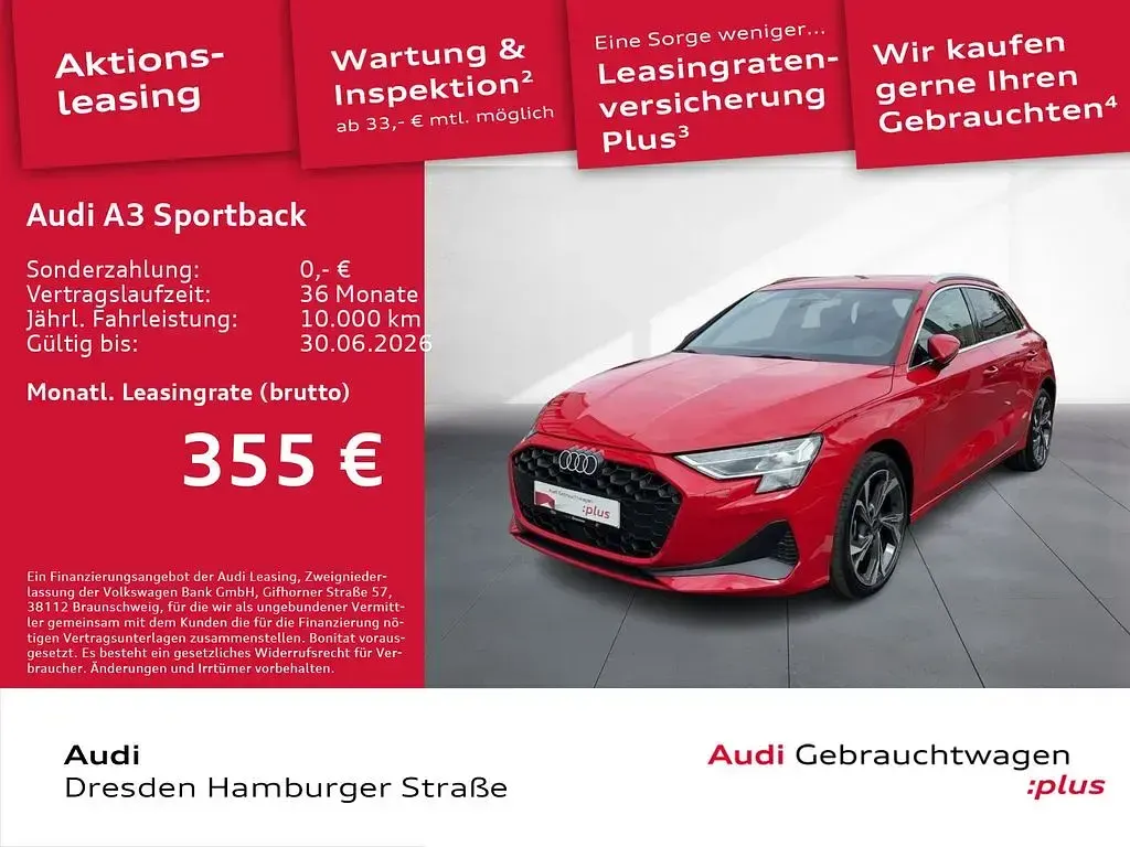 Gebraucht Audi A3 Ambiente 150 PS (110 kW) 2025 Progressivrot metallic Limousine