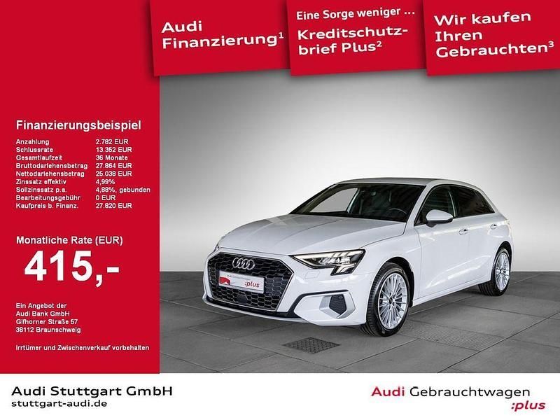 Ibisweiß Gebraucht 2021 Audi A3 Sportback Advanced Limousine | 27.820 € (Fairer Preis) - Bild 1/4
