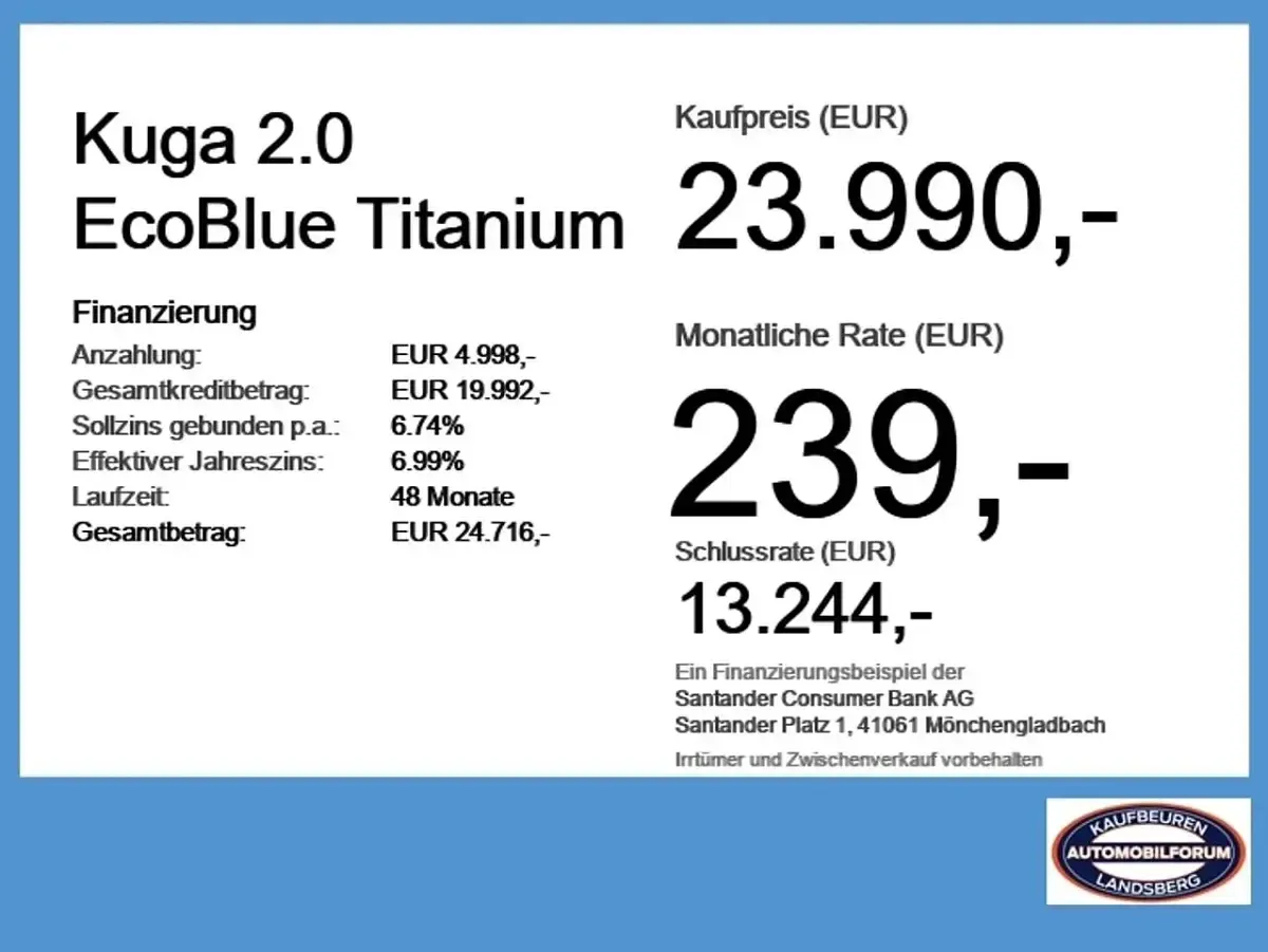 Usado Ford Kuga Titanium 190 HP (139 kW) 2022 Azul SUV