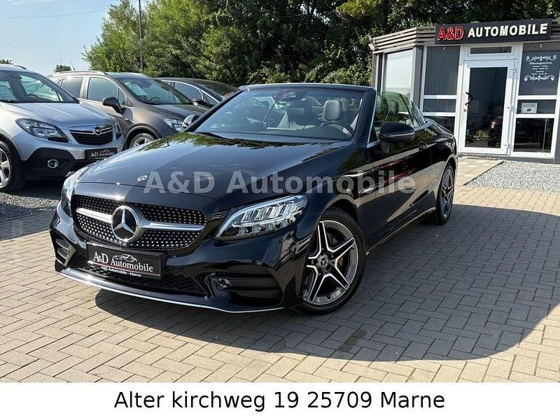 Schwarz Gebraucht 2019 Mercedes C180 AMG line Cabrio | 29.890 € (Guter Preis) - Bild 1/4
