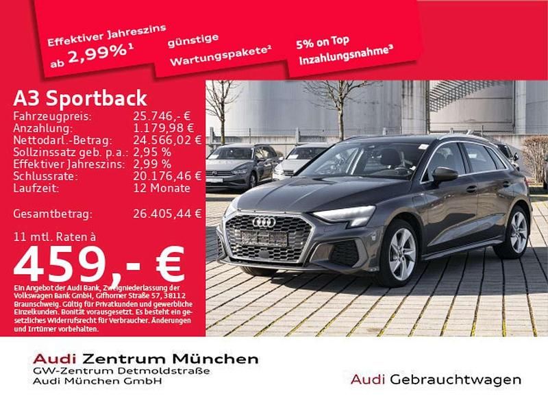 Gebraucht Audi A3 S-Line 204 PS (150 kW) 2022 Daytonagrau perleffekt Limousine