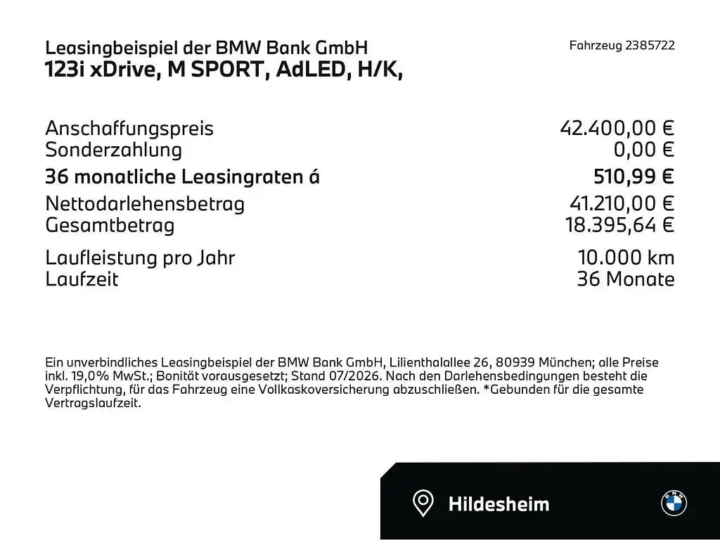 Gebraucht BMW 123 Comfort Edition 218 PS (160 kW) 2025 Alpinweiss (weiß) Kleinwagen