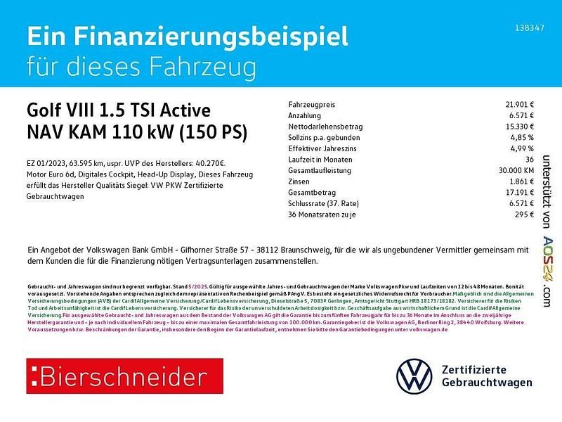 Silber Gebraucht 2023 VW Golf Active Limousine | 21.901 € (Fairer Preis) - Bild 1/4
