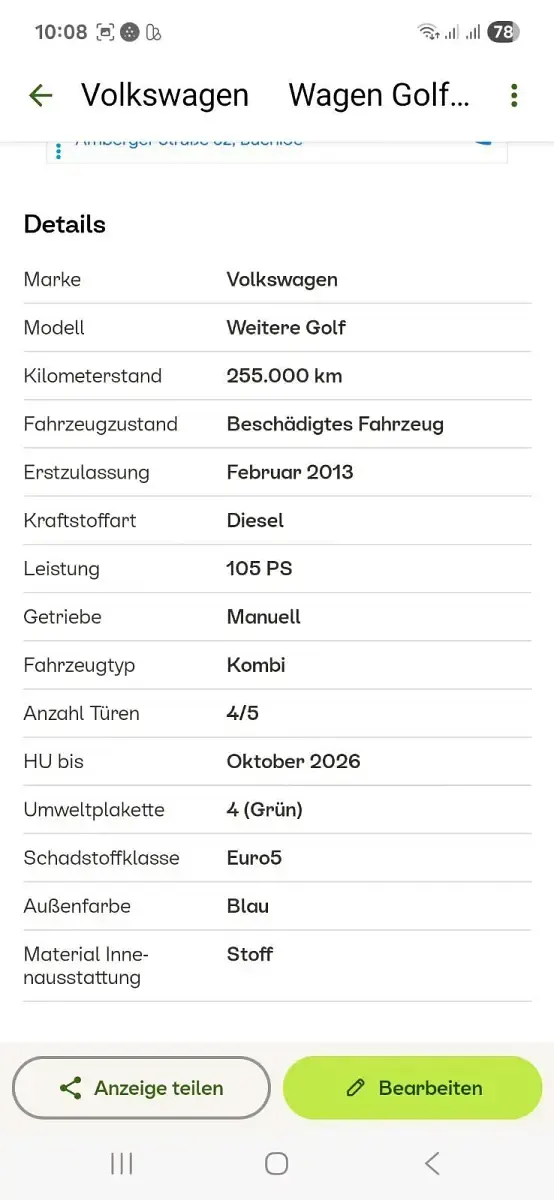 Gebraucht VW Golf VII 105 PS (77 kW) 2013 Blau Kombi