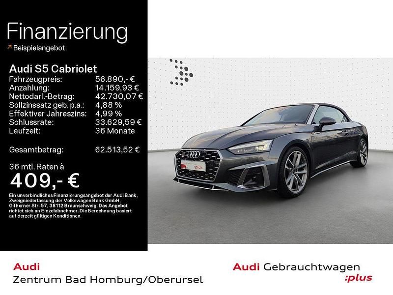 Daytonagrau perleffekt/verdeck Gebraucht 2023 Audi S5 Cabriolet Sport Cabrio | 56.890 € (Fairer Preis) - Bild 1/4