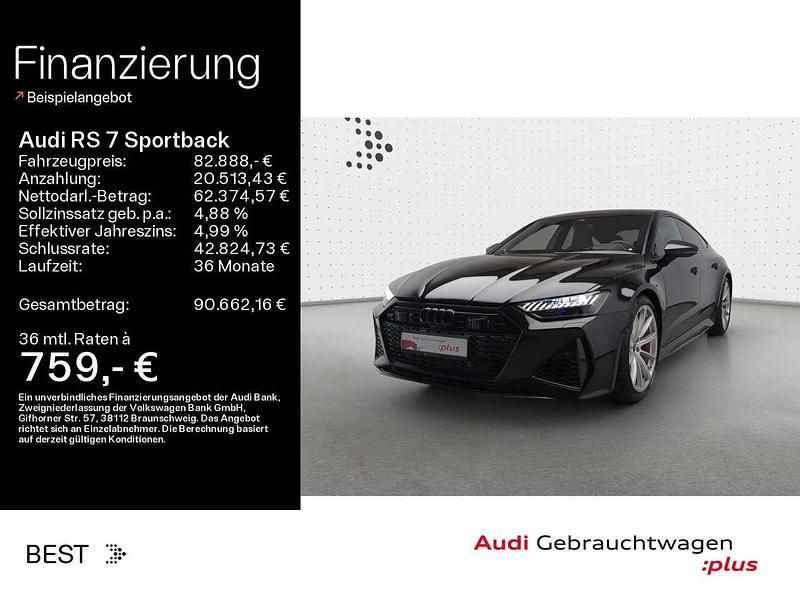 Mythosschwarz metallic Gebraucht 2021 Audi RS7 Kleinwagen | 82.888 € (Fairer Preis) - Bild 1/4