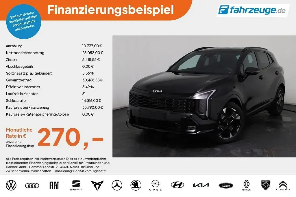 Neu Kia Sportage GT-Line 179 PS (131 kW) 2025 Schwarz, zilinaschwarz metallic SUV