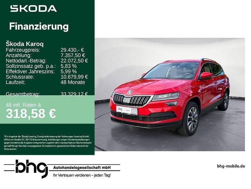 Velvetrot premium metallic Gebraucht 2020 Skoda Karoq Drive SUV | 29.430 € (Fairer Preis) - Bild 1/2