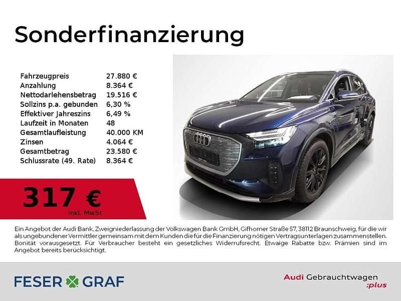 Navarrablau metallic Gebraucht 2022 Audi Q4 e-tron Advanced SUV | 27.880 € (Fairer Preis) - Bild 1/2