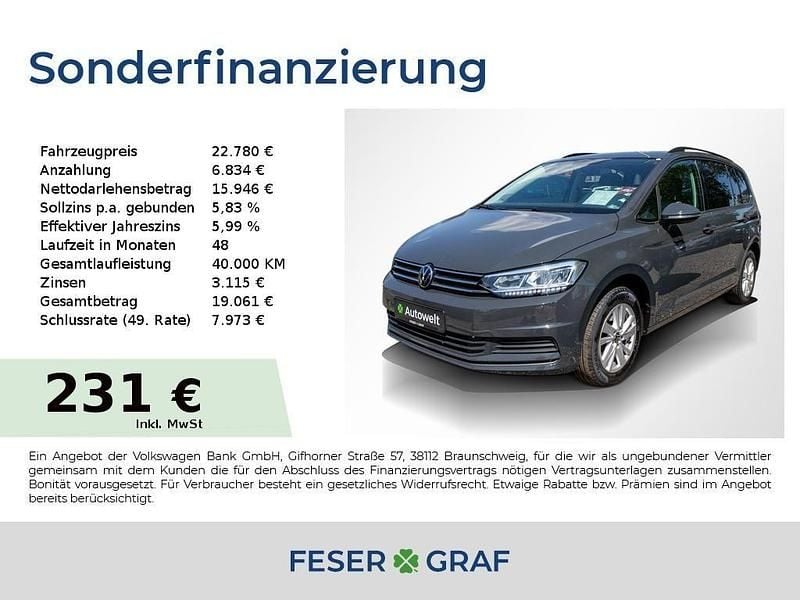 Uranograu Gebraucht 2022 VW Touran Comfortline Van / Kleinbus | 22.780 € (Guter Preis) - Bild 1/4
