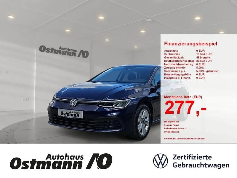 Blau Gebraucht 2021 VW Golf Life Limousine | 16.989 € (Guter Preis) - Bild 1/4