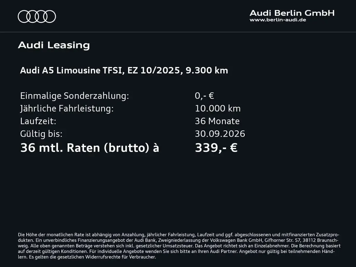 Gebraucht Audi A5 Sport 204 PS (150 kW) 2025 Horizontblau metallic Limousine