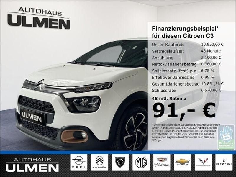 Weiss Gebraucht 2023 Citroën C3 PureTech Kleinwagen | 10.950 € (Guter Preis) - Bild 1/4