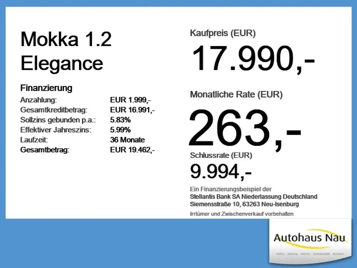 Gebraucht Opel Mokka Elegance 131 PS (96 kW) 2023 Perl blau/voltaik blau SUV