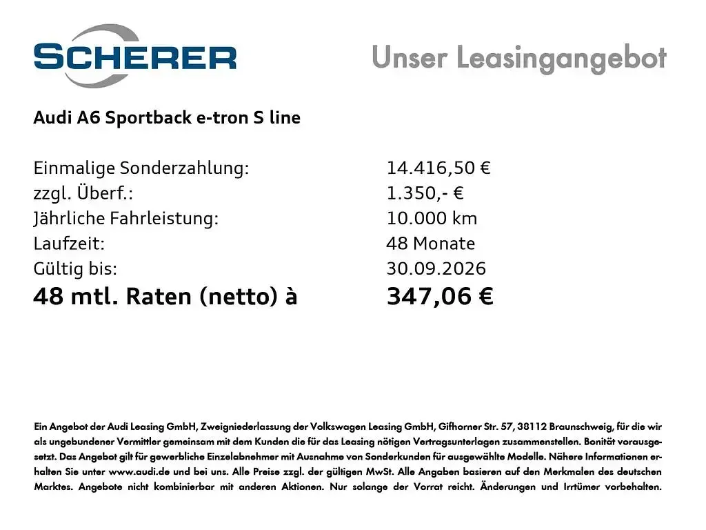 Neu Audi A6 e-tron Business 269 kW (367 PS) 2026 Beige Limousine