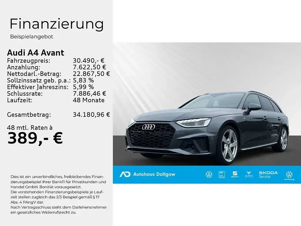 Gebraucht Audi A4 S-Line 150 PS (110 kW) 2023 Daytonagrau perleffekt Kombi