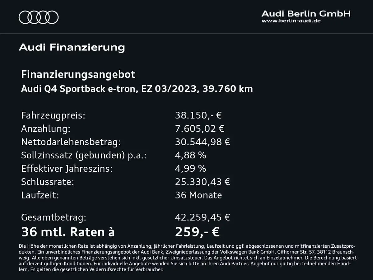 Gebraucht Audi Q4 e-tron 219 kW (299 PS) 2023 Kieselgrau SUV
