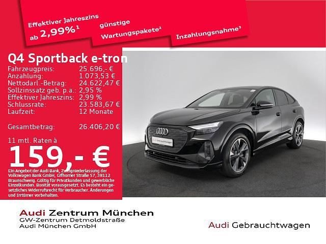 Mythosschwarz metallic Gebraucht 2022 Audi Q4 Sportback e-tron Ambiente SUV | 24.917 € (Superpreis) - Bild 1/2