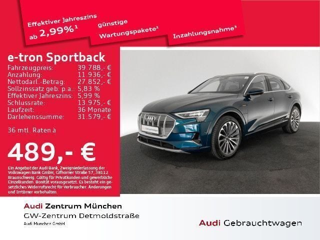 Galaxisblau metallic Gebraucht 2022 Audi e-tron Sportback Advanced SUV | 41.847 € (Guter Preis) - Bild 1/2