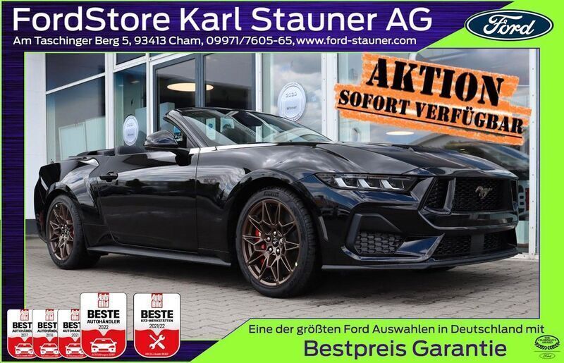 Black metallic Neu 2025 Ford Mustang GT Convertible Cabrio | 63.480 € (Fairer Preis) - Bild 1/4