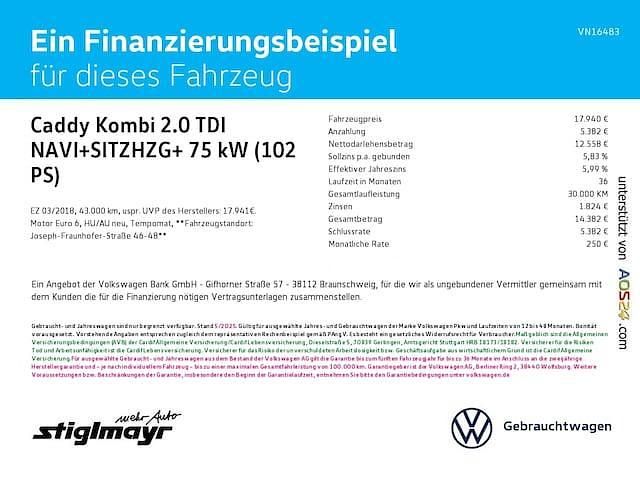 Gebraucht VW Caddy Basis 102 PS (75 kW) 2018 Kirschrot Van / Kleinbus