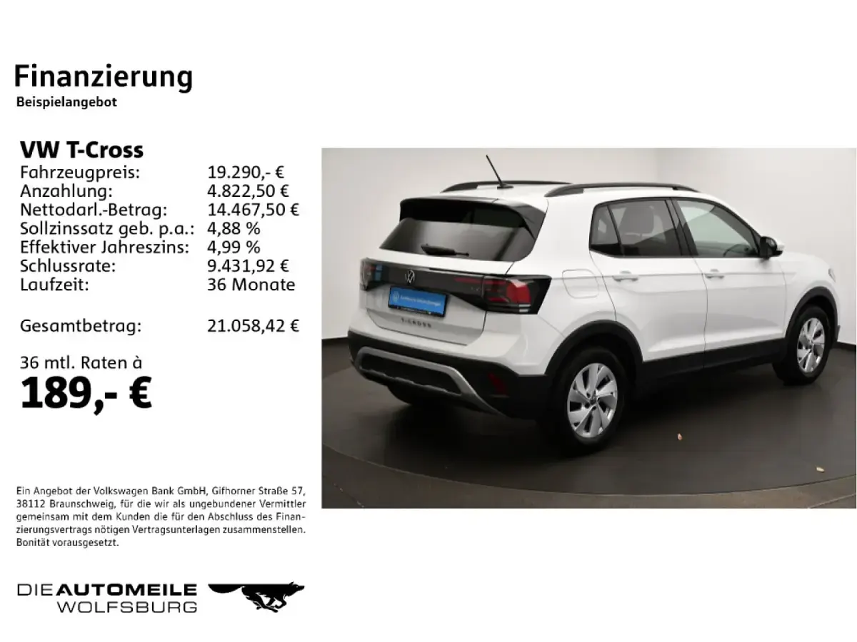 Gebraucht VW T-Cross Life 95 PS (69 kW) 2024 SUV