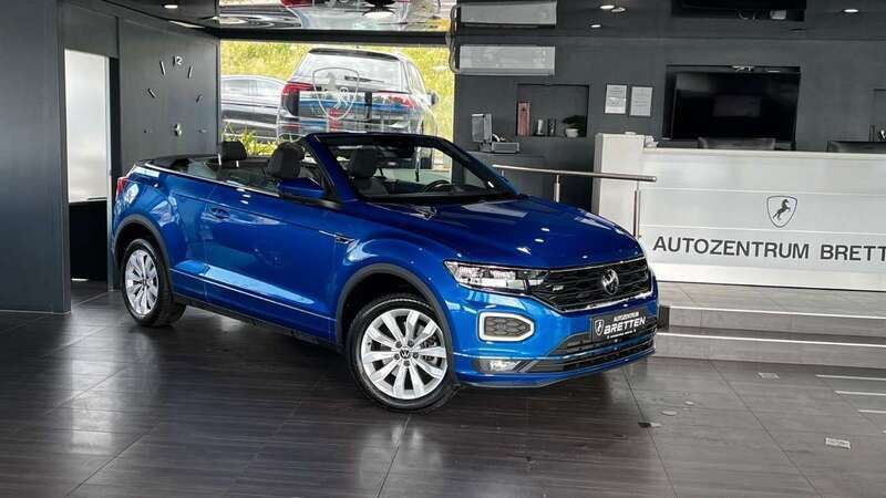 Blau Gebraucht 2021 VW T-Roc Cabriolet R-line Cabrio | 27.900 € (Fairer Preis) - Bild 1/3