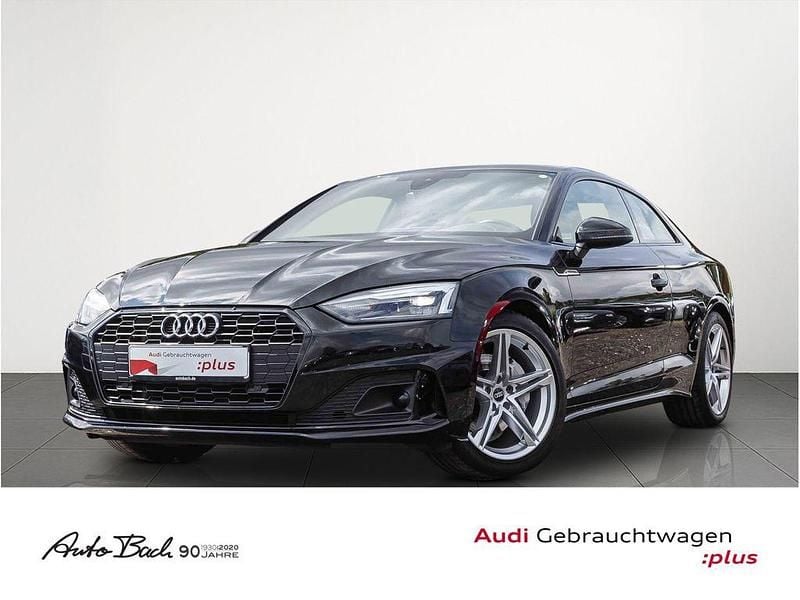 Schwarz (mythosschwarz metallic) Gebraucht 2021 Audi A5 Advanced Coupé | 28.970 € (Superpreis) - Bild 1/4