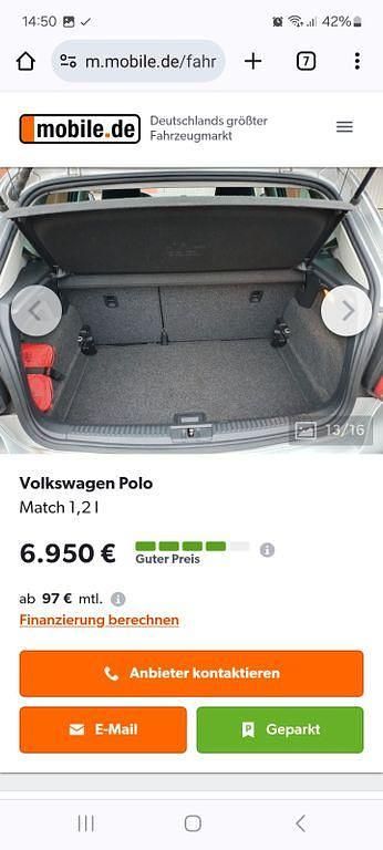 Gebraucht VW Polo Match 69 PS (50 kW) 2013 Silber Kleinwagen
