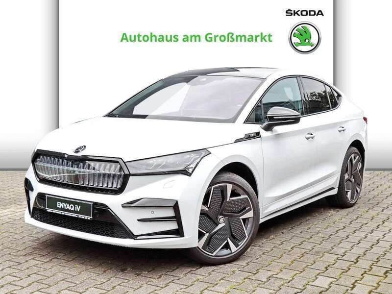 Moonweiss metallic Gebraucht 2023 Skoda Enyaq iV Suite SUV | 48.590 € (Fairer Preis) - Bild 1/4
