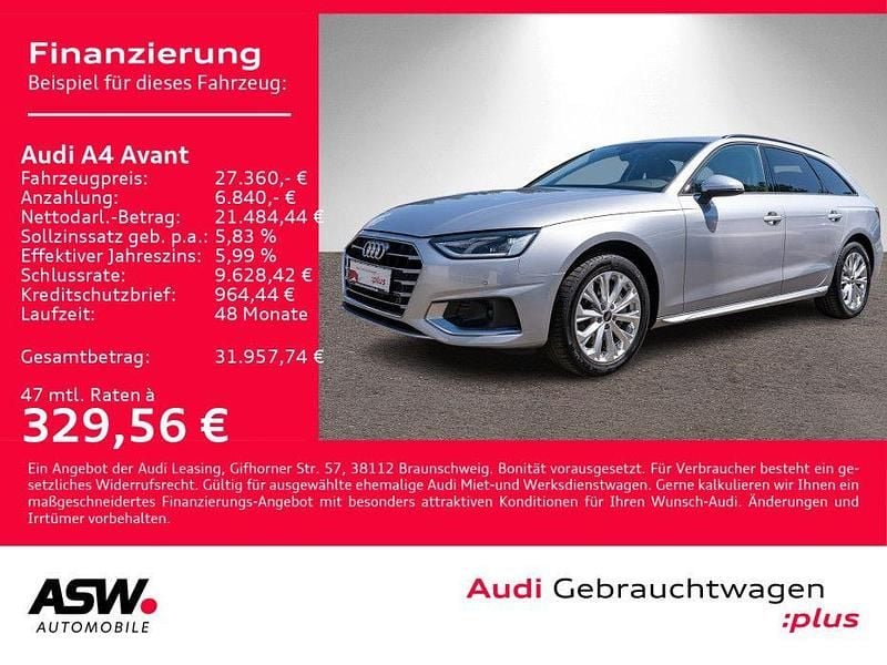Florettsilber metallic Gebraucht 2022 Audi A4 Advanced Plus Kombi | 27.360 € (Guter Preis) - Bild 1/4