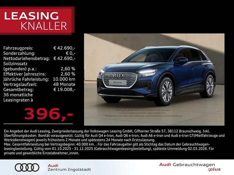 Navarrablau metallic Gebraucht 2025 Audi Q4 e-tron Sport SUV | 42.690 € (Fairer Preis) - Bild 1/3